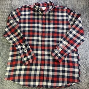 Croft & Barrow Flannel Mens XXL Red Blue Shirt Tartan Plaid Long Sleeve Soft NEW